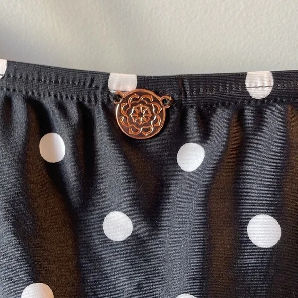 NWT Swim Systems, 34DDD underwire cups, black & white polka dot tankini top - Picture 8 of 10